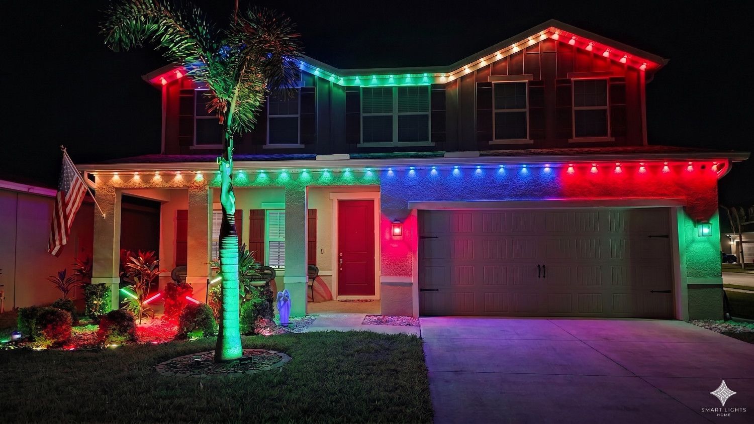 Govee outdoor lighting installation using precision 3D printed mounts
